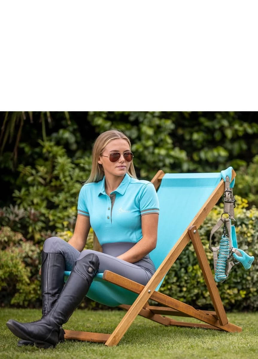 LeMieux Polo Shirt - Azure 7 LeMieux Polo Shirt - Azure - Image 5
