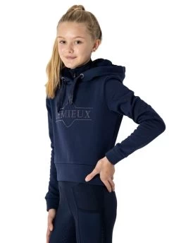 LeMieux Young Rider Cropped Hoodie - Navy -Equestrian Riding Equipment Store lmyouthhoodnavy3rdy