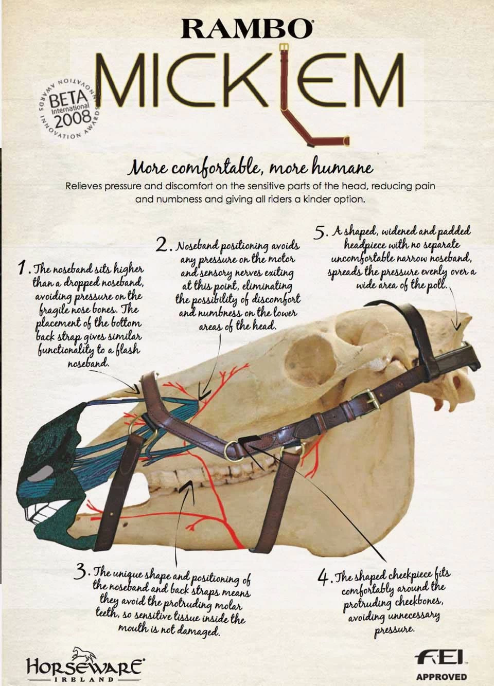 Rambo Micklem Competition Bridle - Brown 4 Rambo Micklem Competition Bridle - Brown - Image 2