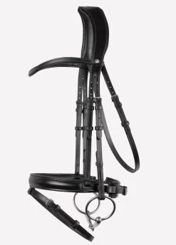 Montar Normandie Eco-Leather Dressage Bridle - Black