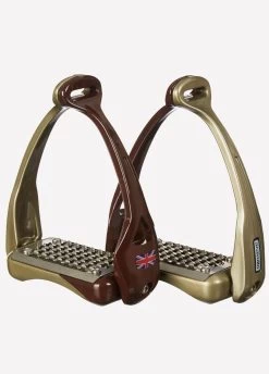 Acavallo Opera Stirrups - Brown/Gold