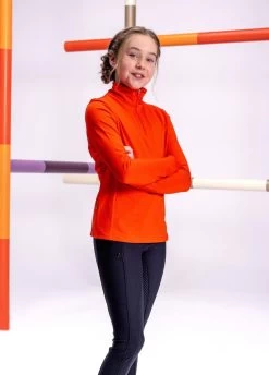 Equestrian Riding Equipment Store -Equestrian Riding Equipment Store pikeur zip shirt orange 2rdy