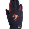 Riding Star Fleece Gloves - Navy/Burgundy -Equestrian Riding Equipment Store riding star glove navy 1rdy