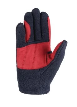 Riding Star Fleece Gloves - Navy/Burgundy -Equestrian Riding Equipment Store riding star glove navy 2rdy