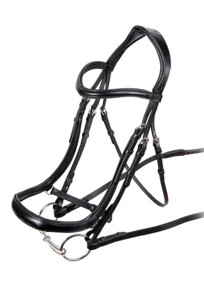 Shires RAPIDA Ergonomic Cavesson Bridle W/reins - Black 4 Shires RAPIDA Ergonomic Cavesson Bridle W/reins - Black - Image 2
