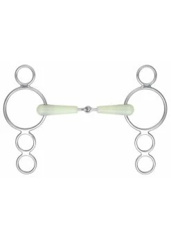 Shires Equikind Jointed 3 Ring Gag Bit - Pale Green