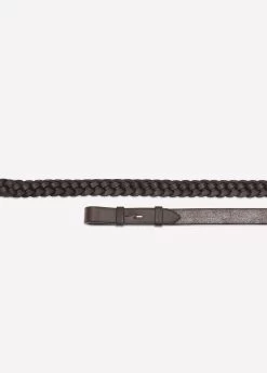 Shires Velociti Gara Plaited Leather Reins - Havana