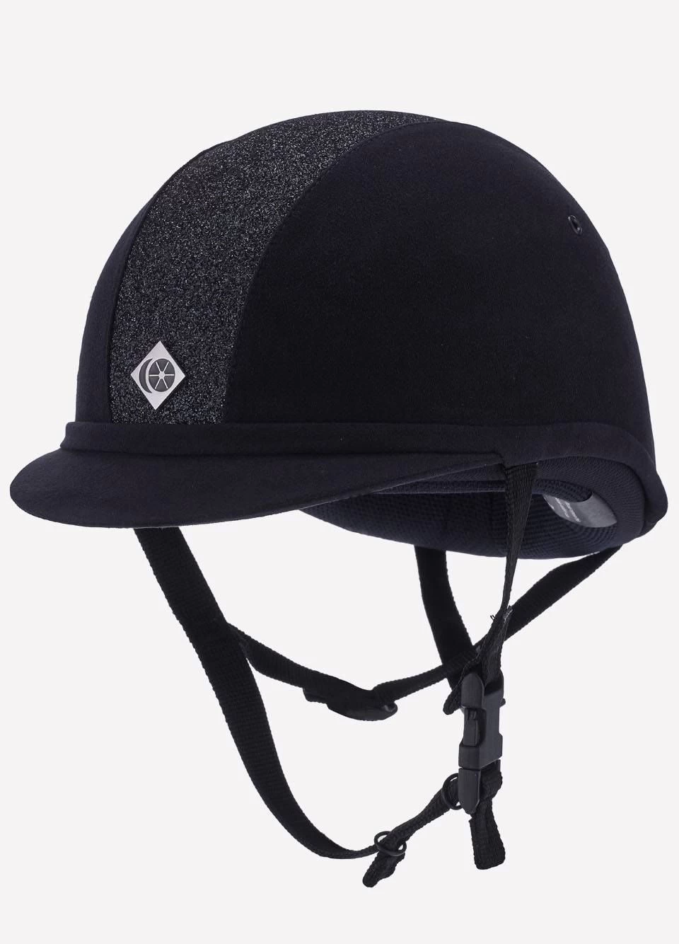 Charles Owen Sparkly YR8 Junior Riding Hat- ROUND FIT - Navy/Navy 3 Charles Owen Sparkly YR8 Junior Riding Hat- ROUND FIT - Navy/Navy